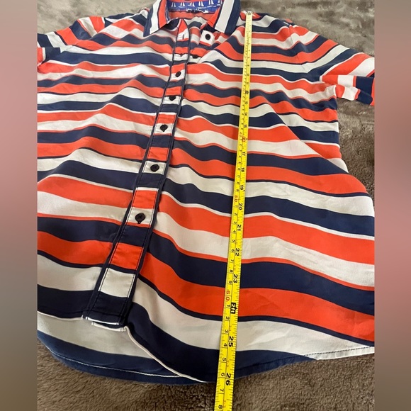 100% Silk Striped Sperry Blouse Sz Large - Picture 13 of 13